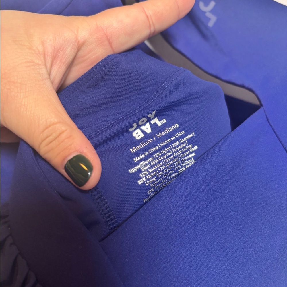NWT JoyLab Women's Game Day Blue Open Back Flowy Active Romper Dress Size Medium - Picture 7 of 8